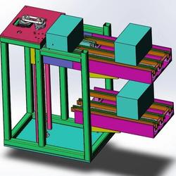 【非标数模】升降式上料输送机3D数模图纸 Solidworks18设计