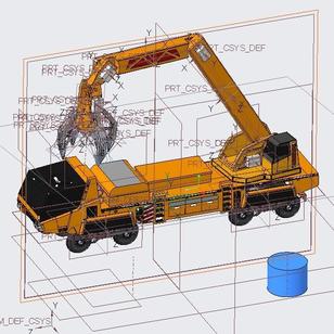 【工程机械】truck crane工程车抓斗吊车3D数模图纸 STEP格式