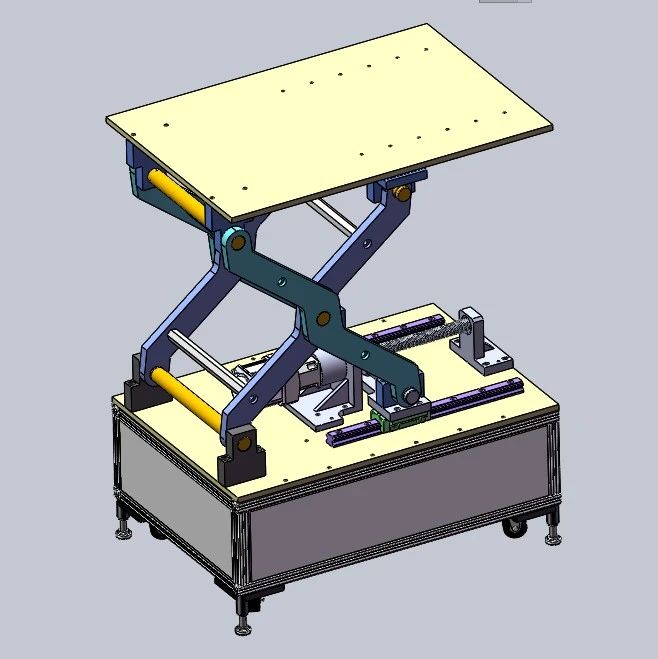 【工程机械】剪叉式升降平台设计3D数模图纸 Solidworks20设计