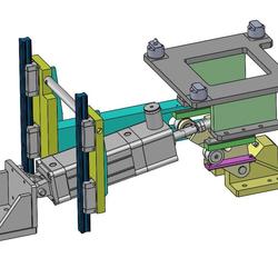 【非标数模】气缸寸肘顶升机构3D数模图纸 Solidworks设计 附STEP