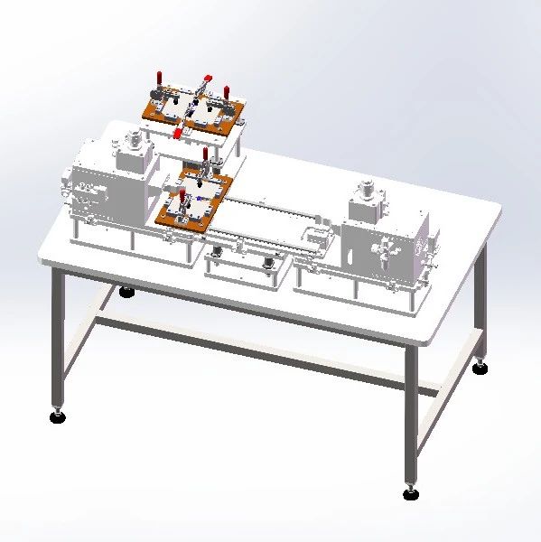 【非标数模】新能源锂电池极耳转接片焊接设备3D数模图纸 Solidworks21设计 附STEP