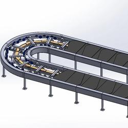 【工程机械】Plate Flat Conveyor环形平板输送机3D数模图纸 STEP格式