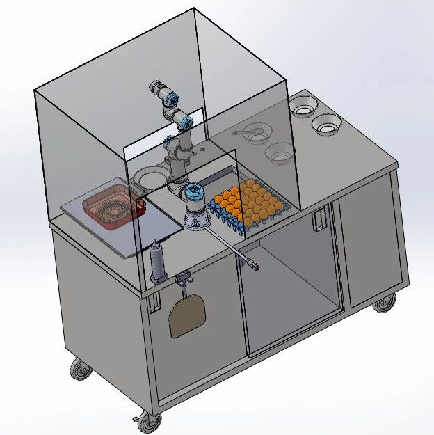 【机器人】使用Ur3的机器人厨师系统3D图纸 Solidworks设计