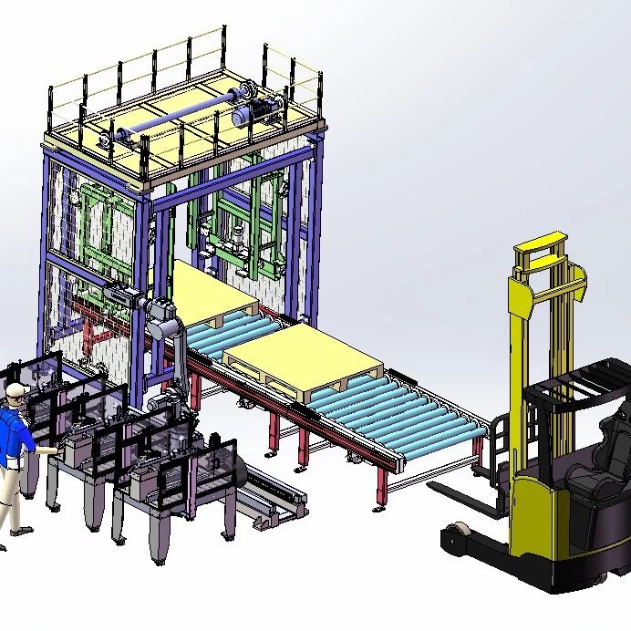 【非标数模】纸箱自动封装码垛3D数模图纸 Solidworks20设计 附STEP x_t