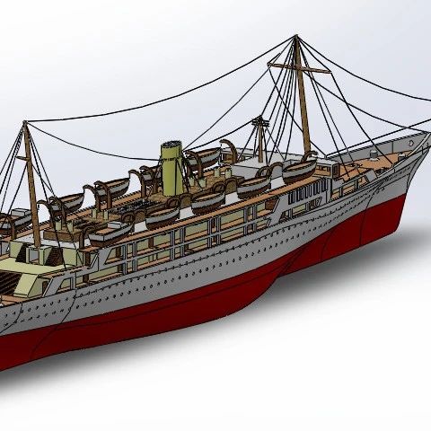 【海洋船舶】1900超级皇家游艇3D数模图纸 Solidworks设计