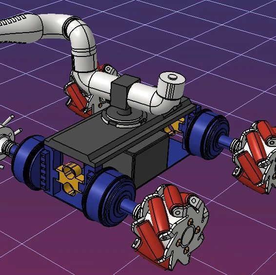 【机器人】Autonomous Mobile Robot麦克纳姆轮机器人车3D数模图纸