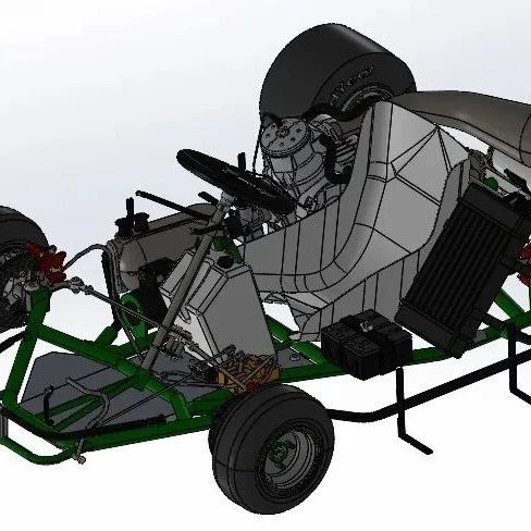 【卡丁赛车】125cc ROTAX发动机卡丁车3D数模图纸 x_t格式