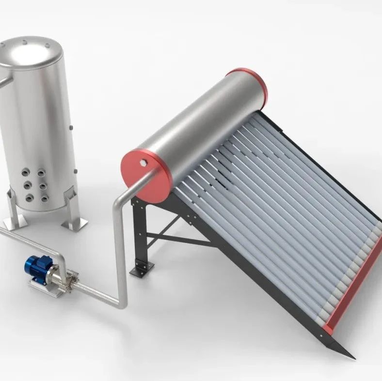 【工程机械】太阳能换热器系统3D图纸 STP格式