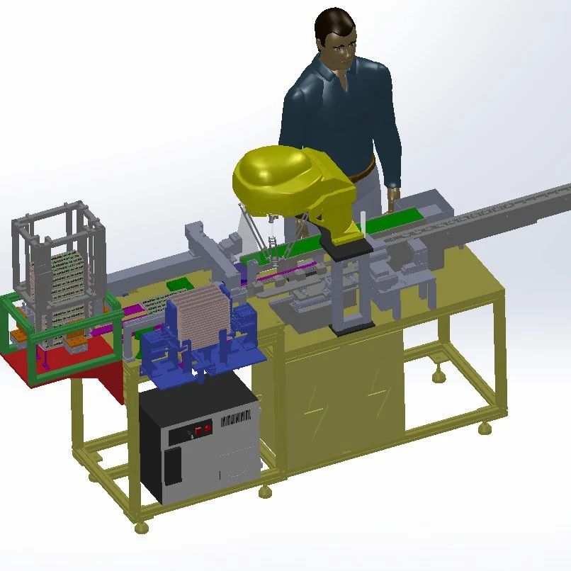 【非标数模】自动化电子电器元件装盒机3D模型图纸 Solidworks设计