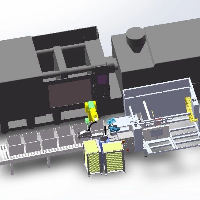 【工程机械】注塑产品自动装箱设备方案图3D模型图纸 x_t格式