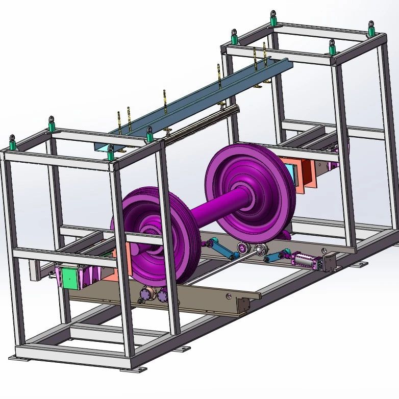 【非标数模】地铁轮对磁粉检测设备3D数模图纸 Solidworks17设计 附x_t STEP