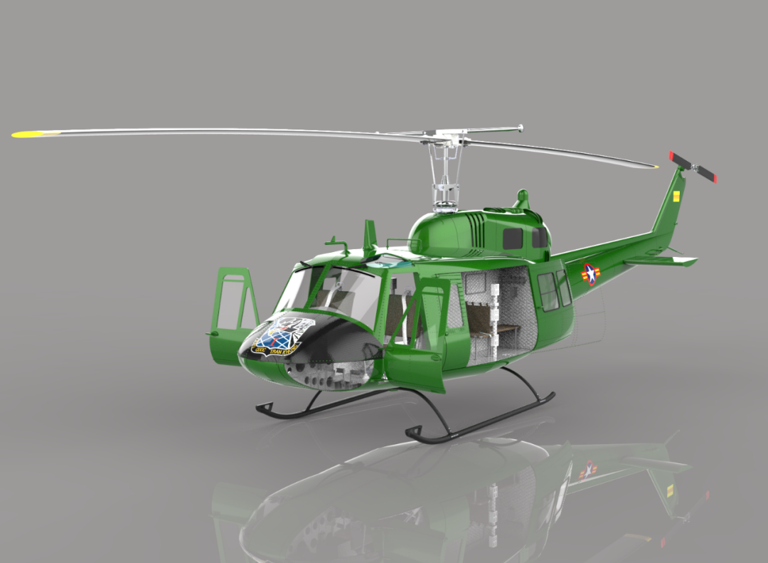 Bell UH 1 Iroquois 3D STEP SolidWorks bell-uh-1-iroquois-3d-step-solidworks
