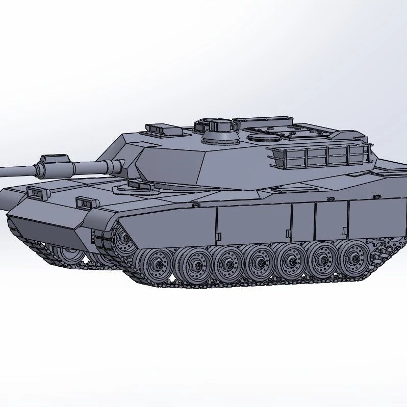【武器模型】M1 Abrams Tank坦克简易模型3D图纸 Solidworks设计