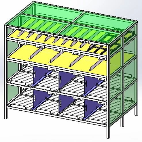 【工程机械】多层储物架3D数模图纸 Solidworks18设计