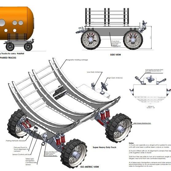 【其他车型】火星月球重型运输车3D数模图纸 Solidworks设计 附STEP