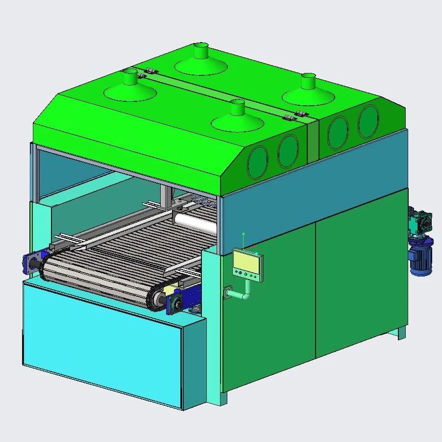 【非标数模】复用型空气过滤器外框剖光除胶设备3D图纸 Creo设计