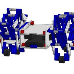 【机器人】walking-robot拼装步行机器人3D数模图纸 STEP格式