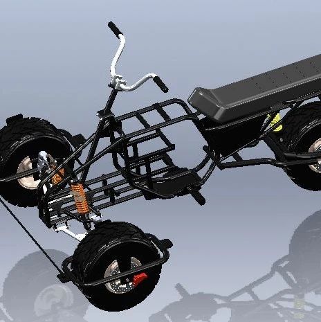 【其他车型】BUGGY TRICAR三轮越野车架3D数模图纸 x_t格式