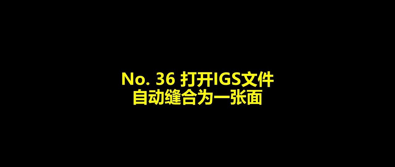 No. 36 打开IGS文件自动缝合为一张面