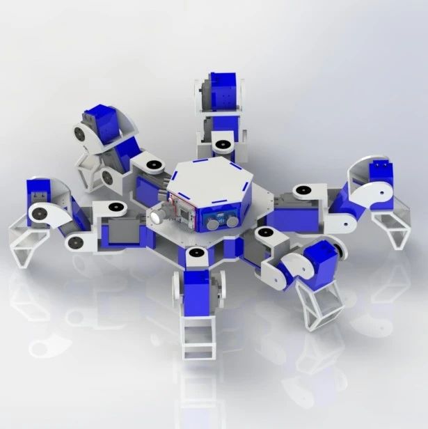 【机器人】Hexapod六足机器人简易模型3D图纸 Solidworks设计
