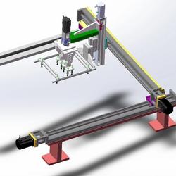 【非标数模】移载转板机械手3D数模图纸 step格式