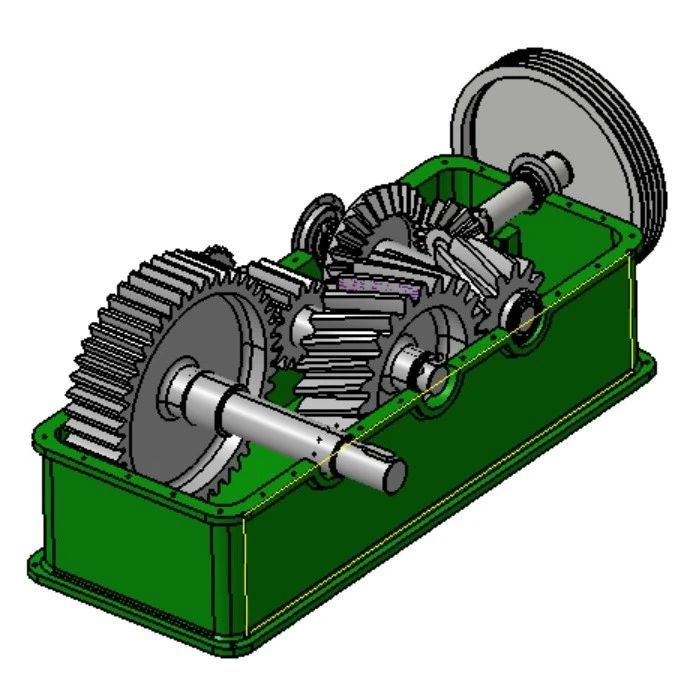 【差减变速器】Gear Reducer多级齿轮减速器3D图纸 CATIA设计