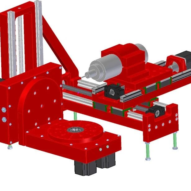 【工程机械】small 5-axis CNC小型五轴数控铣床结构3D数模图纸 STP格式