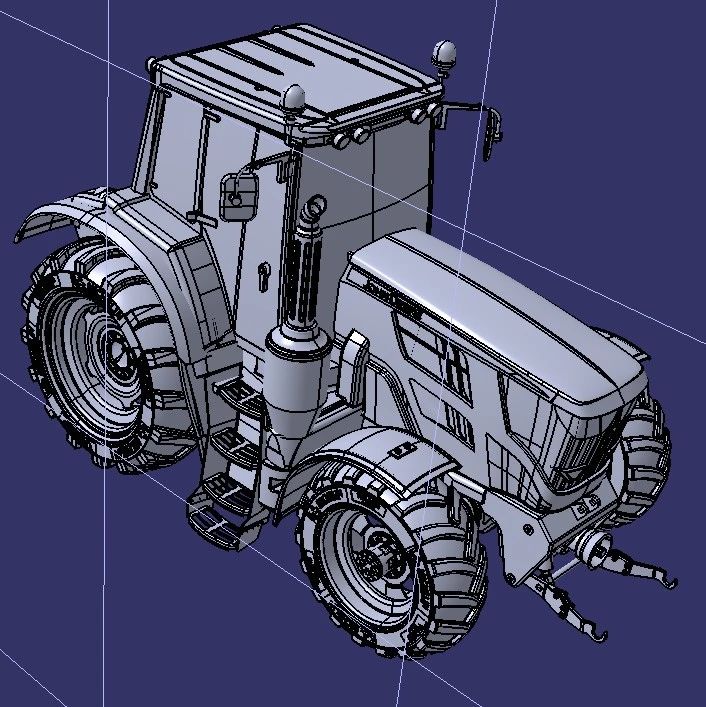 【农业机械】EV_TRACTOR拖拉机3D数模图纸 STEP格式