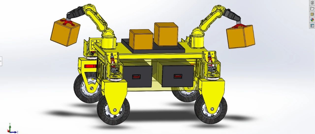 【机器人】物流搬运机器人3D数模图纸 Solidworks18设计