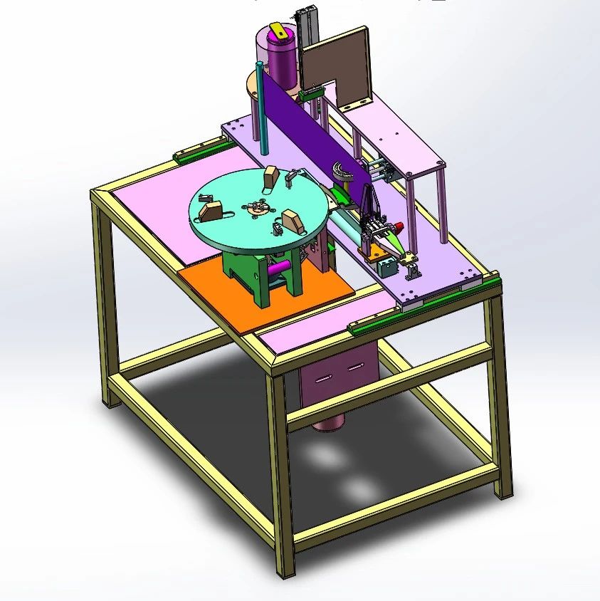 【非标数模】圆罩体塑膜覆膜机3D数模图纸 Solidworks18设计