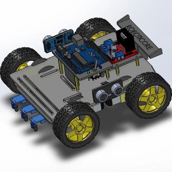 【其他车型】Hermes 4WD Robot编程小车3D图纸 Solidworks设计 附STEP