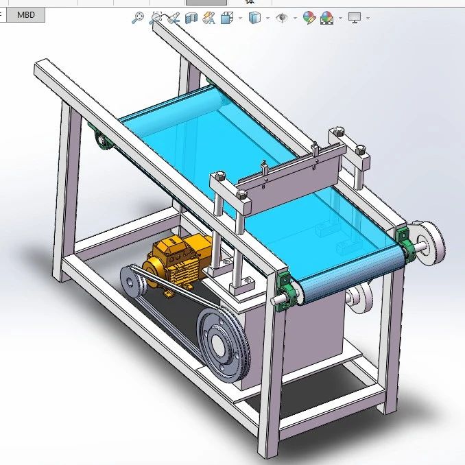 【非标数模】切鱼切菜机3D数模图纸 Solidworks15设计