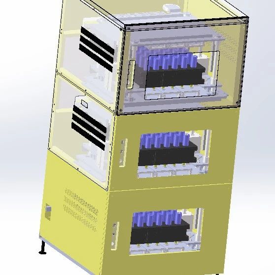 【非标数模】圆柱电池分选机3D数模图纸 Solidworks21设计