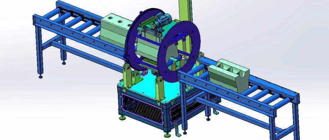 【非标数模】180度翻转机3D数模图纸 Solidworks设计 附IGS