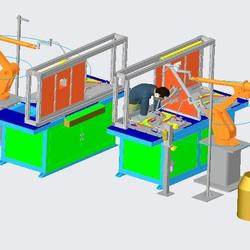 【工程机械】双工位机器人焊接工作站3Do数模图纸 proe5.0设计