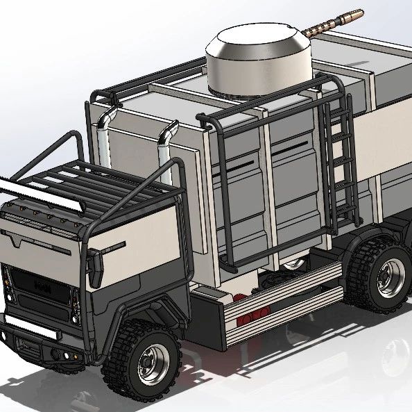 【工程机械】Armoured Bin Lorry装甲垃圾车3D图纸 Solidworks设计