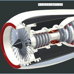 【发动机电机】Jet Engine喷气发动机3D图纸 CREO设计
