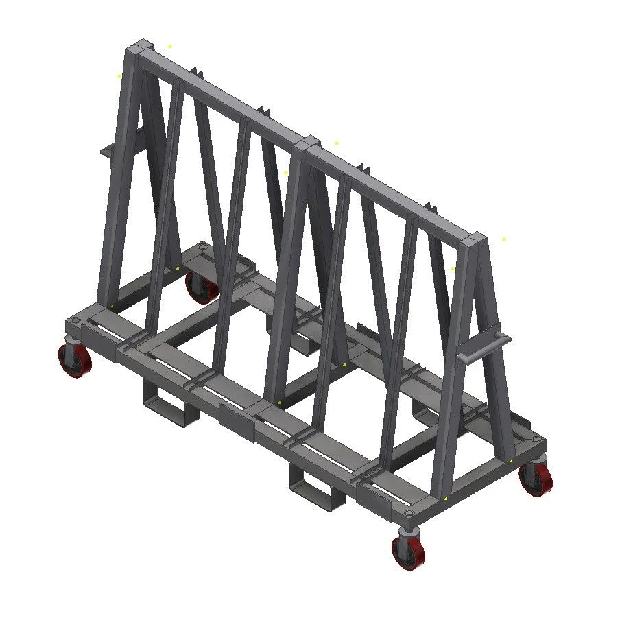【工程机械】Sheet metal cart钣金推车3D图纸 INVENTOR设计