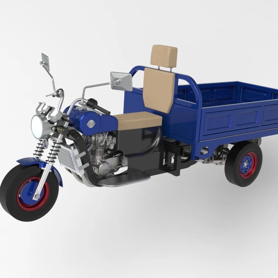 【其他车型】Cargo trike-Zusha货运三轮车3D数模图纸 STP格式