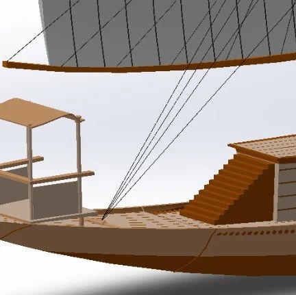 【海洋船舶】Tut Ank Amon埃及古董船简易模型3D图纸 Solidworks设计