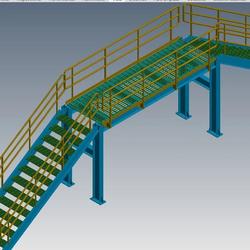 【工程机械】Platform工业工厂的平台结构3D图纸 INVENTOR设计