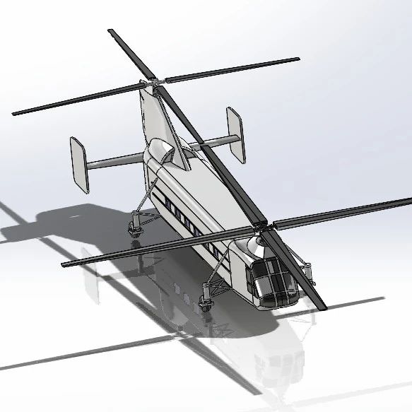 【飞行模型】Yak-24雅克-24直升机简易模型3D图纸 Solidworks设计