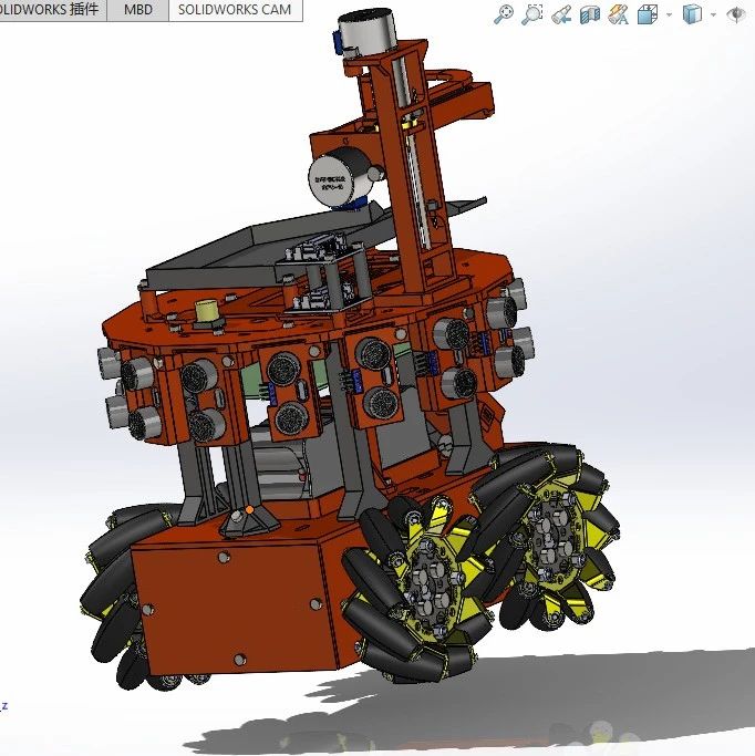 【机器人】Mecanum Wheeled Robot麦克纳姆轮小车3D数模图纸
