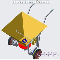 【农业机械】小型施肥车3D模型图纸 CREO设计