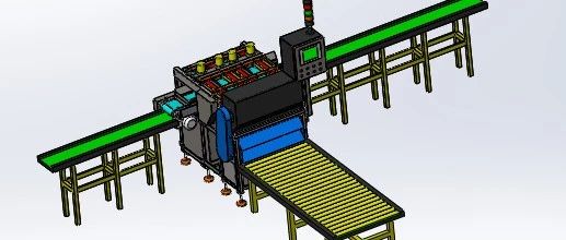 【非标数模】火腿肠自动切片生产线3D数模图纸 Solidworks17设计