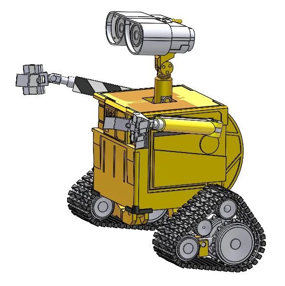 【机器人】WALL E ROBOT瓦力履带机器人3D数模图纸 Solidworks设计 附IGS