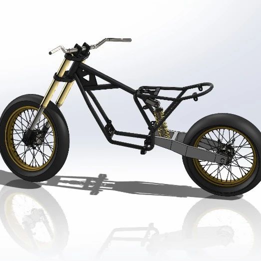 【其他车型】Scrambler Motorcycle摩托车框架结构3D图纸