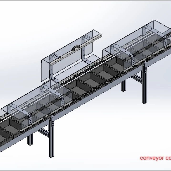 【工程机械】Conveyor Transparent Flippable Cover可翻转盖输送机