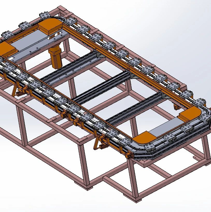 【工程机械】环形导轨可组装输送机3D数模图纸 Solidworks设计