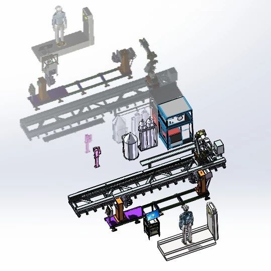 【工程机械】焊接机械手与变位机调试模拟3D数模图纸 Solidworks18设计